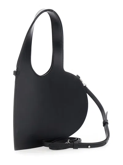 Coperni Baby Heart Leather Crossbody Bag In Black
