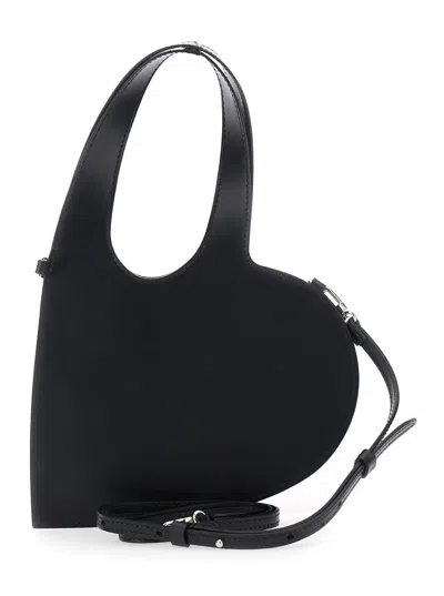 Coperni Baby Heart Leather Crossbody Bag In Black