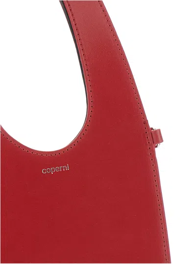 Coperni Heart-shaped Red Calfskin Tote Bag With Adjustable Handle In Red