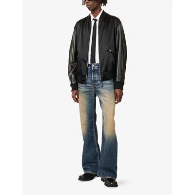 Givenchy Men Cotton And Nylon Jacket With Leather Sleeves In Black