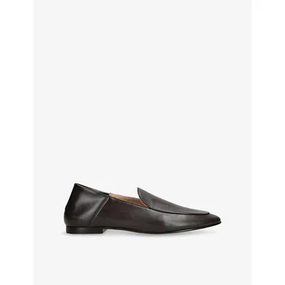 Dear Frances Gio Pointed-toe Leather Loafers In Black