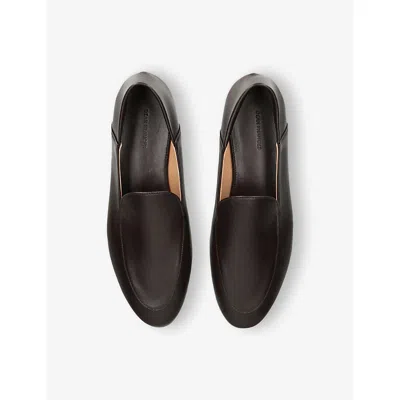 Dear Frances Gio Pointed-toe Leather Loafers In Black