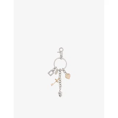 Vivienne Westwood Silver Multi Charm Keyring In Silver