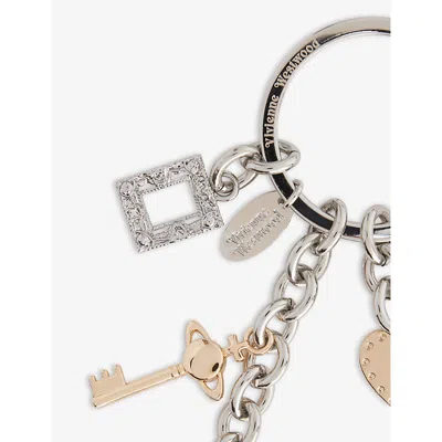 Vivienne Westwood Silver Multi Charm Keyring In Silver