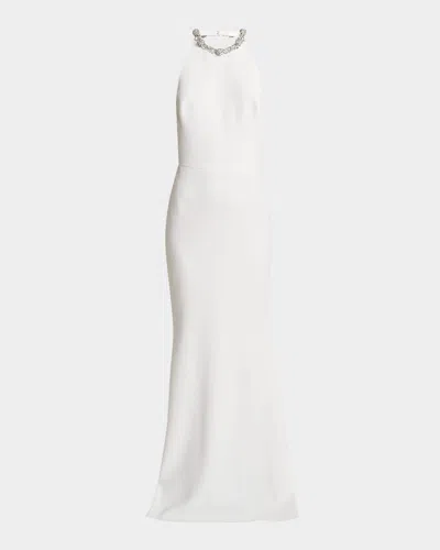 Givenchy Crystal-embellished Open-back Gown In White