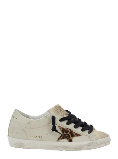 Golden Goose Light Beige/animalier Super-star Sneaker In Neutral
