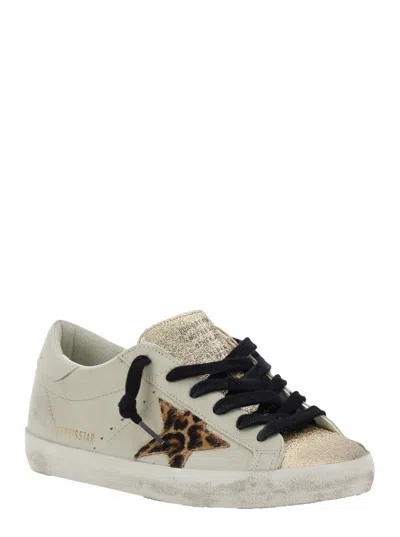 Golden Goose Light Beige/animalier Super-star Sneaker In Neutral
