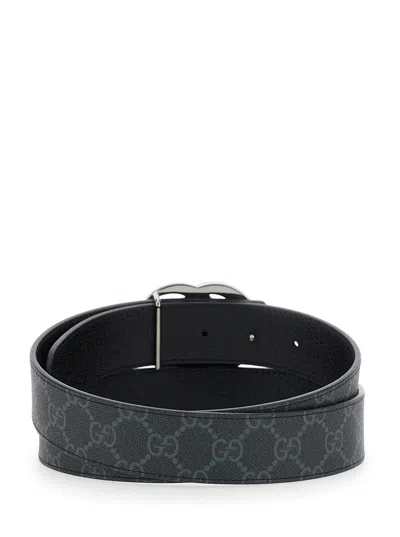 Gucci Reversible Gg Marmont Belt In Black