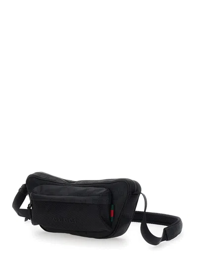 Gucci Large Messenger Bag Embossed Pattern In Black