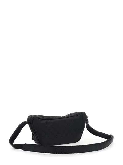 Gucci Large Messenger Bag Embossed Pattern In Black