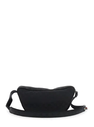 Gucci Large Messenger Bag Embossed Pattern In Black