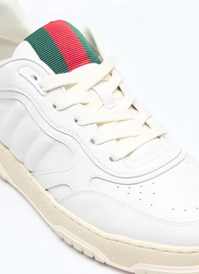 Gucci Men Re-web Leather Sneakers In White