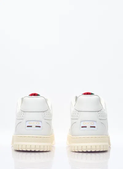 Gucci Men Re-web Leather Sneakers In White