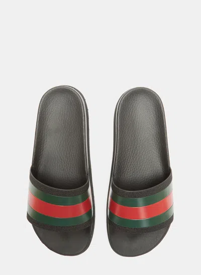 Gucci Pantoletten Mit Webdetail In Black