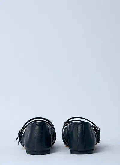 Gucci Ppa Leather Ballet Flats With Horsebit In Black