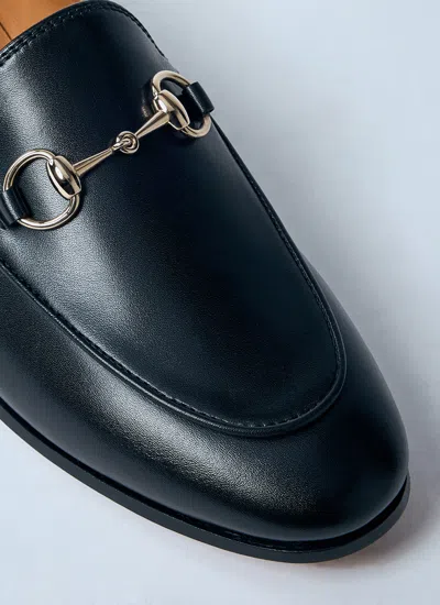 Gucci Women Black Calf Leather Moc Stitching Signature Horsebit Detail Almond Toe Slip-on Style Bran