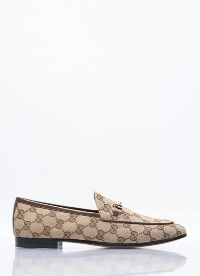 Gucci Women Jordaan Gg Motif Loafers In Neutral