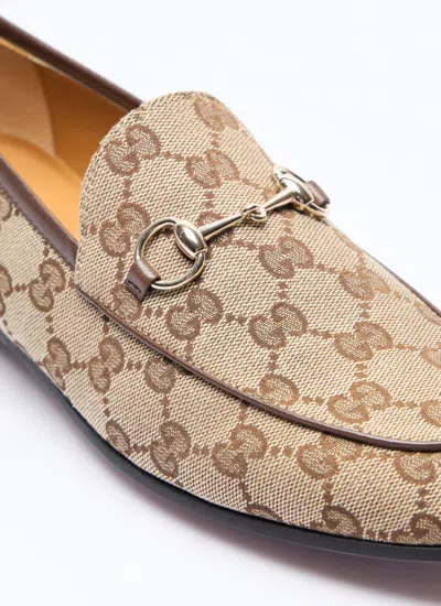 Gucci Women Jordaan Gg Motif Loafers In Neutral