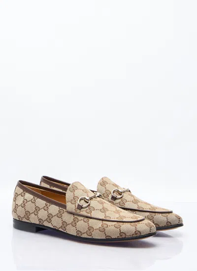 Gucci Women Jordaan Gg Motif Loafers In Neutral
