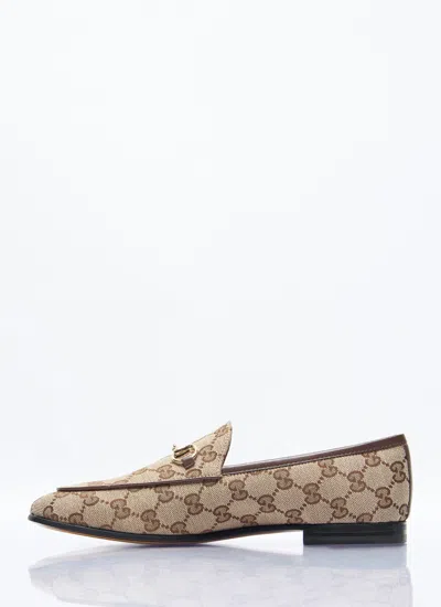 Gucci Women Jordaan Gg Motif Loafers In Neutral
