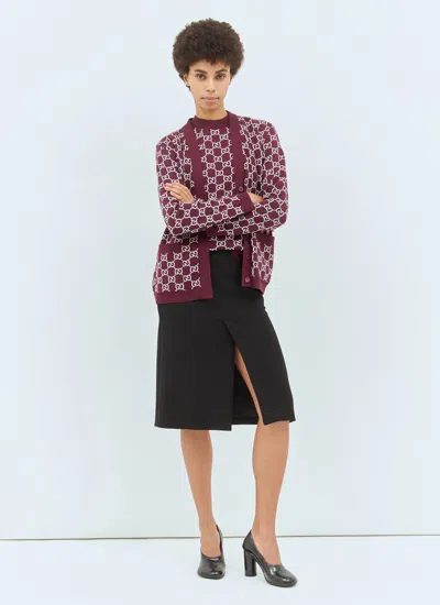 Gucci High Waist Knee-length Skirt With Back Slit And Side Pockets In Black