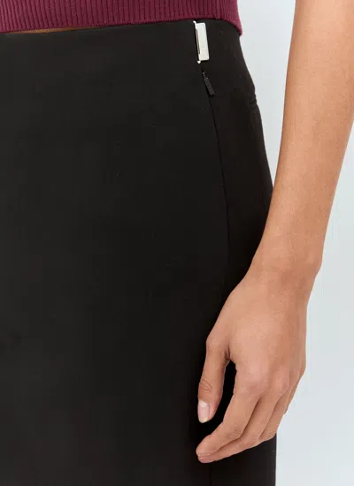 Gucci High Waist Knee-length Skirt With Back Slit And Side Pockets In Black