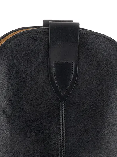 Isabel Marant Duerto Gz Pointed Toe Mid-calf Leather Boots In Black