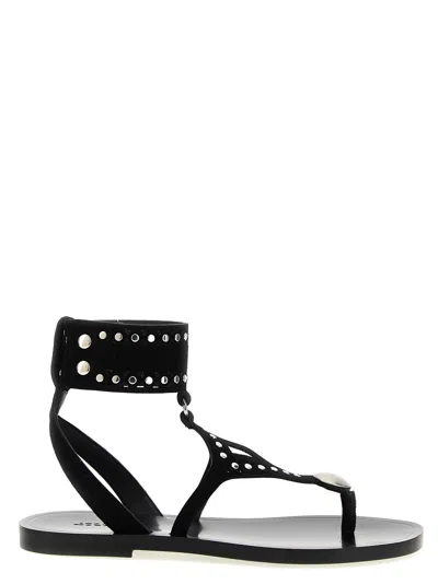 Isabel Marant Black Leather Flip-flop Sandals