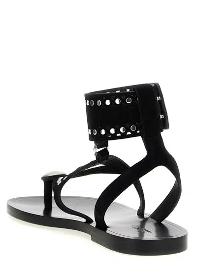 Isabel Marant Black Leather Flip-flop Sandals