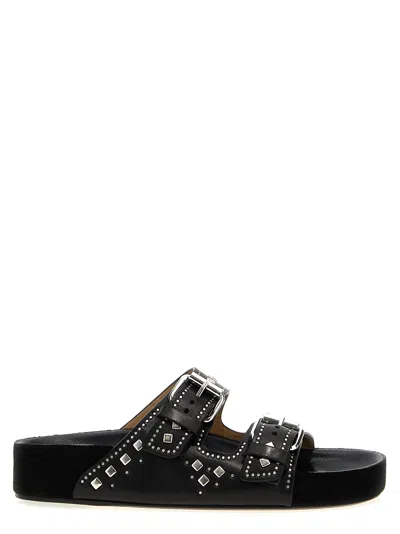Isabel Marant Lennyo Leather Sandals In Black