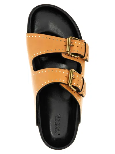 Isabel Marant Lennyo Open-toe Slides In Brown
