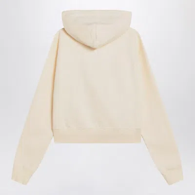 Jacquemus Le Hoodie Gros Grain Cotton Crop Hoodie In Neutral