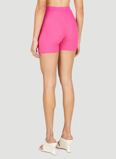 Jacquemus Le Short Pralu Logo Mini Shorts In Fuchsia