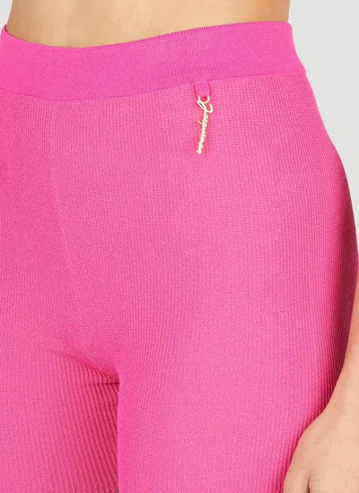 Jacquemus Le Short Pralu Logo Mini Shorts In Fuchsia