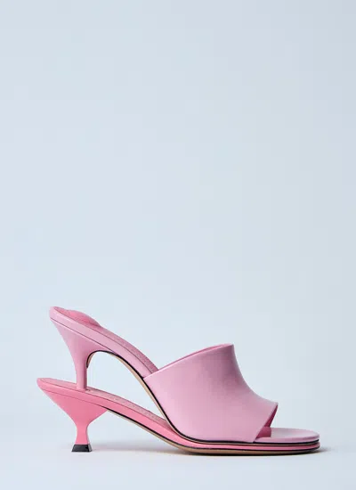 Jacquemus 100mm Les Doubles Leather Mules In Pink