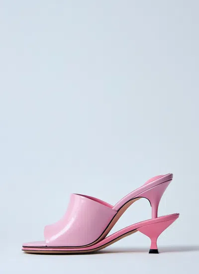 Jacquemus 100mm Les Doubles Leather Mules In Pink