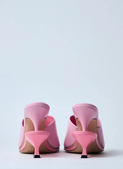 Jacquemus 100mm Les Doubles Leather Mules In Pink