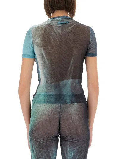 Jean Paul Gaultier "water" Mesh T-shirt In Green