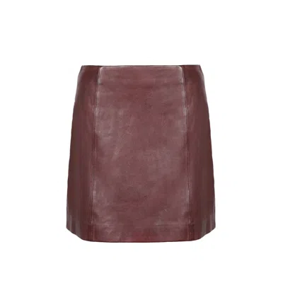 Freaky Nation Women's Red Leather Mini Skirt