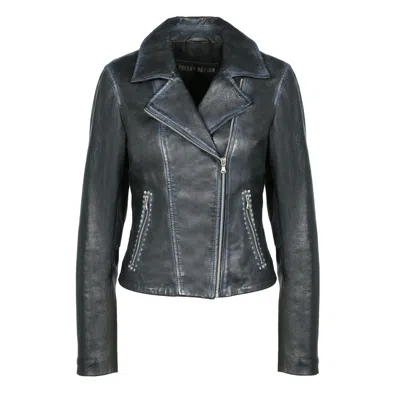 Freaky Nation Women's Black Rivet Leather Biker Jacket