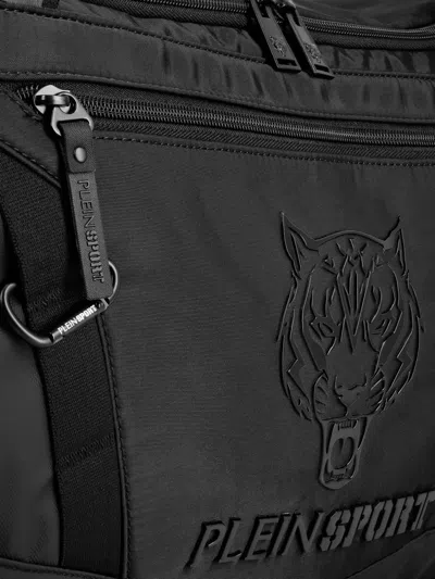 Plein Sport Embossed-logo Gym Bag In Black