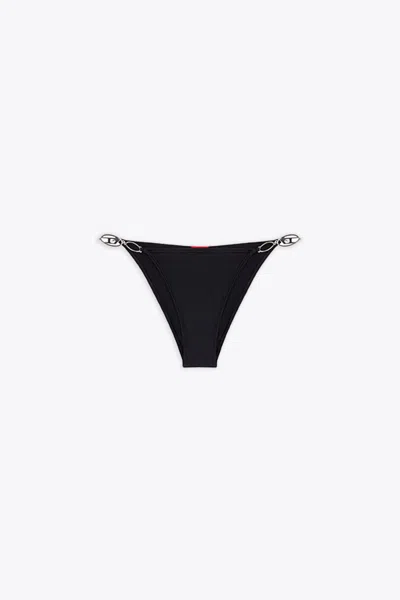 Diesel Beachwear With Adjustable Straps And Tie-side Bottoms In Black