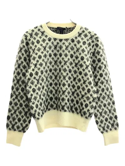 Pre-owned Louis Vuitton 2010s Monogram Wool Sweater In Gray