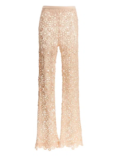 Norma Kamali Crochet Pants In Neutral