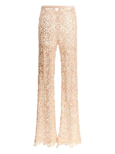 Norma Kamali Crochet Pants In Neutral