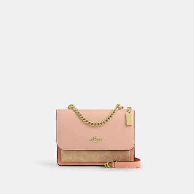 Coach Mini Klare Crossbody Bag In Colorblock Signature Canvas In Beige