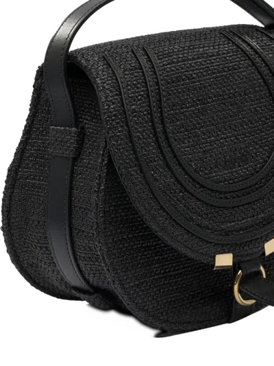 Chloé Cross-body Bag With Textured Surface And Adjustable Strap In Black