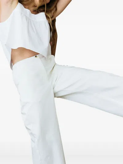 Ciao Lucia Emilia Tie-front Square-neck Top In White