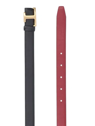 Tod's T Timeless Reversible Belt In Black