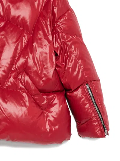 Khrisjoy Quilted Hooded Jacket In Red